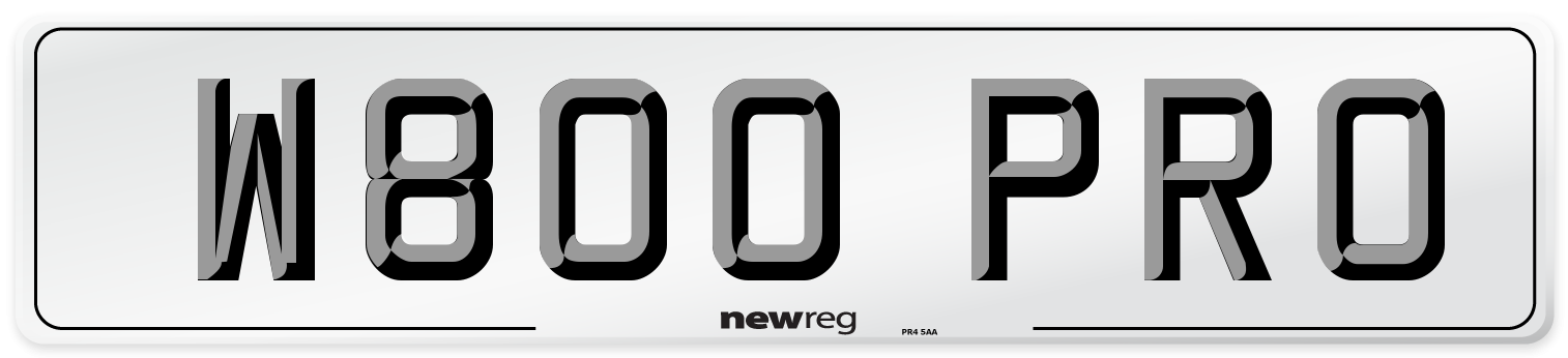 W800 PRO Number Plate from New Reg